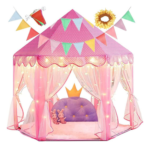 Carpa Castillo Para Juegos Color Rosa De Princesas Niñas