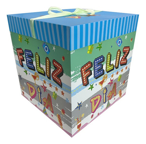 Caja Regalo Sorpresa Desayuno Plegable 22cm Feliz Dia 5225