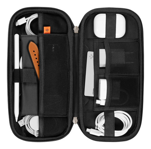 Funda Spigen Pouch Rugged Armor Pro Slim Organizador Cables Color Negro