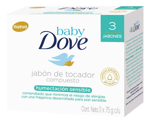 Jabon Dove 75 Gr X 3 Baby Humectacion Sensible