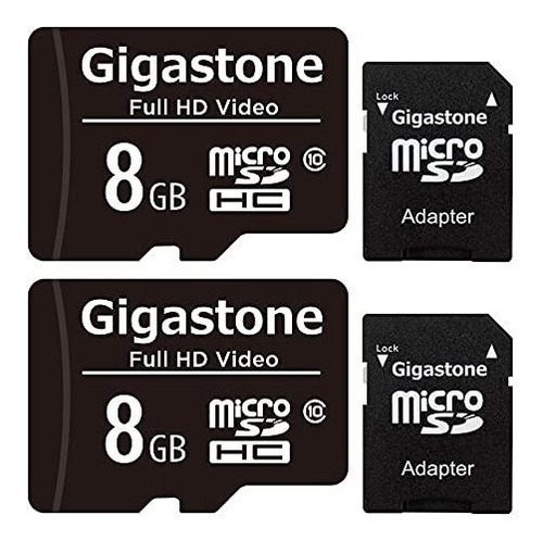 Tarjeta Micro Sd Gigastone De 8 Gb, Paquete De 2, Vídeo Comp