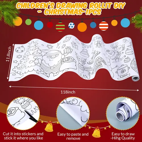 1 Poster Gigante De Navidad Para Colorear De 118 X 11.8 PuLG
