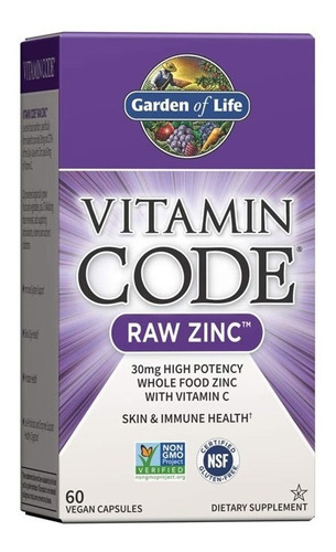 Vitamin Code Vitamina De Zinc Con Vitamina C 60 Cápsulas