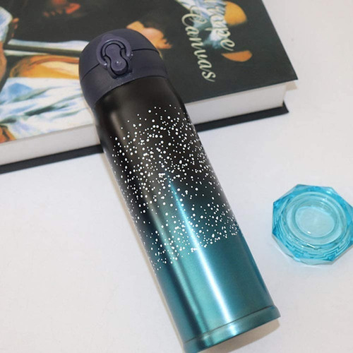 Termo Vaso Para Bebidas Starry Sky Acero Inox Doble Pared Color Azul