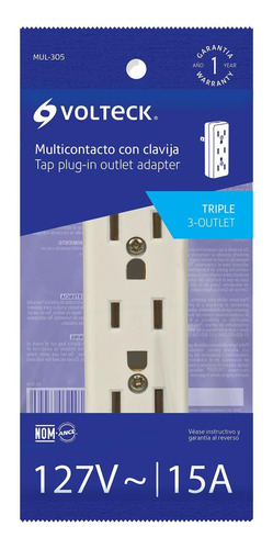 Imagen 3 de 3 de Multicontacto Triple De Baquelita Voltech 46814