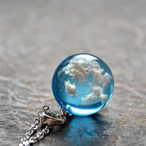 Imagen 6 de 7 de Collar Cielo Nubes Brilla En La Oscuridad + Estuche Regalo