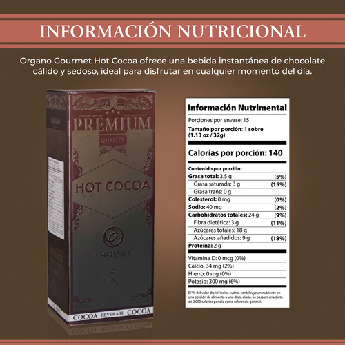 Organo | Hot Cocoa | Cacao En Polvo Molido Gourmet | Enrique