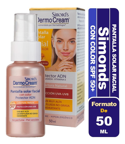 Simond's Dermocream Pantalla Facial Con Color Spf50+ 50 Ml