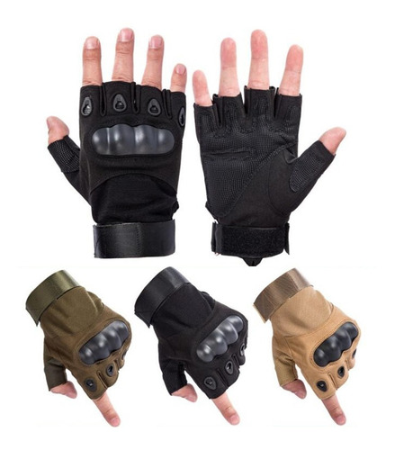 Guantes Tacticos Nudillos Almohadillas Militar Medio Dedo