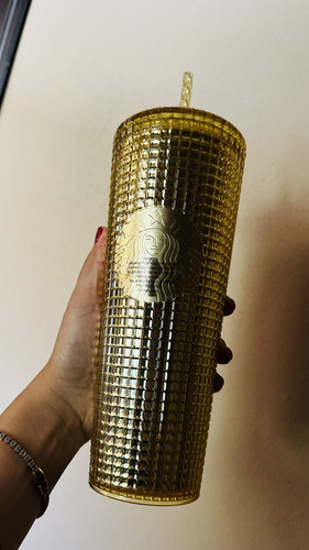 Tumbler Starbucks Gold Grid Mx 2021 Nuevo Dorado (Usado)
