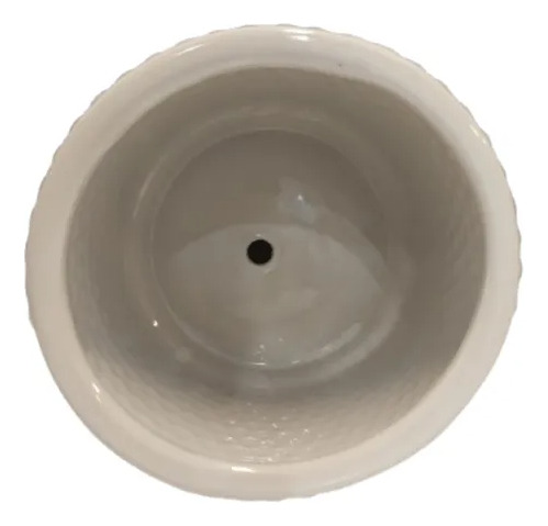 Maceta Cerámica De Perlas Blanca 15 X 12,5 Cm Elegange Blanco
