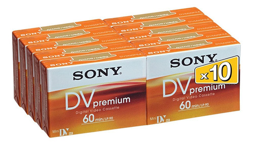 Paquete De 10 Sony Dvc60prl Mini Dv Tape 60min Premium Data