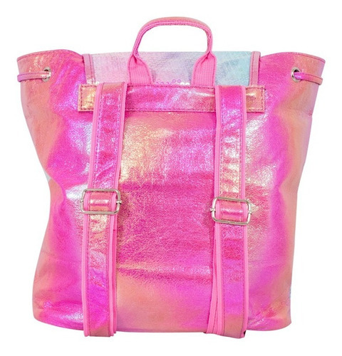 Mochila De Lentejuelas De Bicolor Color Fucsia Diseño De La Tela Sintética
