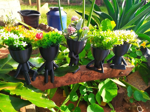 Imagem 4 de 10 de Kit 10 Vasinhos Suculentas Robert Bbb Bob Planta Decoração