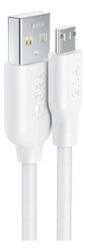 Cabo Carregamento Dados 1hora Usb A/micro Usb 2.1a 1m Branco