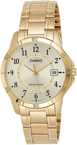 Reloj Mujer Casio Enticer Ltp-v004g-9 Correa Acero Iones Oro