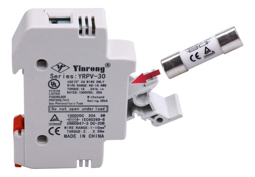 2 Portafusibles Solares De 15 1000 V Din, Soporte De Fu...