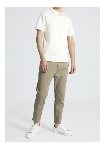 Polo Liso De Algodón De Manga Corta Para Hombre De Talla Gra