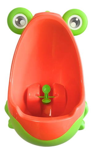 Mictorio Infantil Sapinho Verde E Laranja Para Meninos Penico C/fixação Ventosa