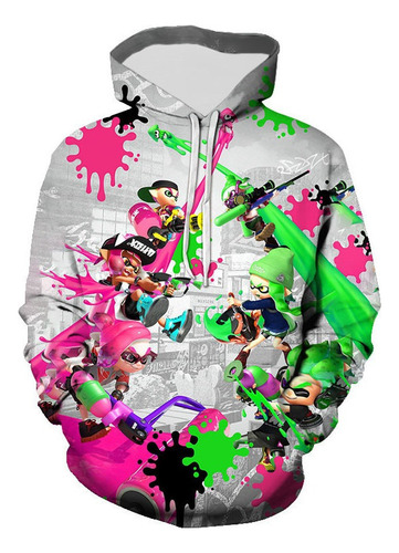 Rt Sudadera De Manga Larga Con Capucha Splatoon Impresa En