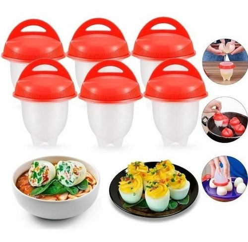 Moldes Para Cocinar Silicone Huevos Egg Boil X 6 Piezas