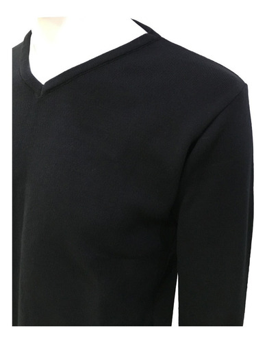 Suéter Negro Cuello V Hombre