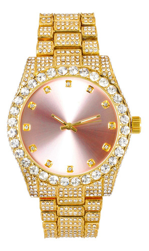 Reloj Mujer Techno Pave 9478b-183-m Cuarzo 40mm Pulso Dorado