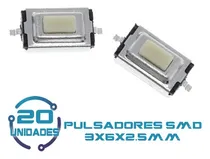 Comprar 20 Uni Micro Switch Pulsadores Smd 3 X 6 X 2.5mm 2 Pines 