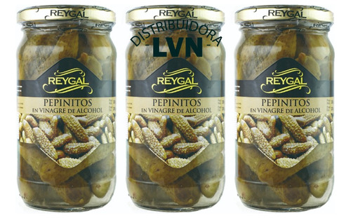 Pepinitos En Vinagre Reygal - Pack 3 Frascos 300 Gr