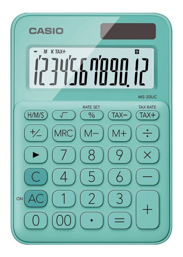 Imagen 1 de 8 de Calculadora De Escritorio Casio Ms-20pk-bu, 12dig, Solar