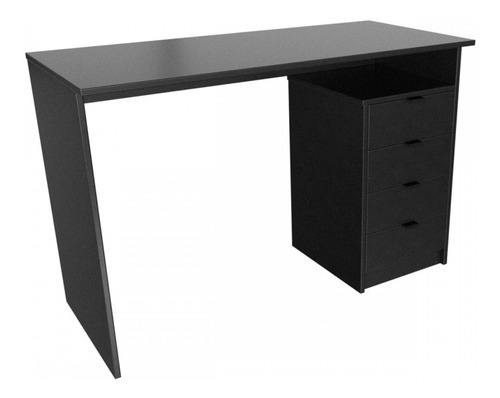 Mesa Escrivaninha York 4 Gavetas Preto - Falkk