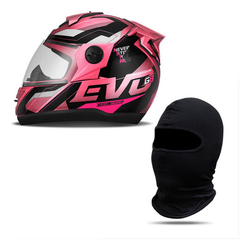 Capacete Pro Tork Feminino Masculino + Balaclava Touca Capuz Cor Rosa Tamanho Do Capacete 56