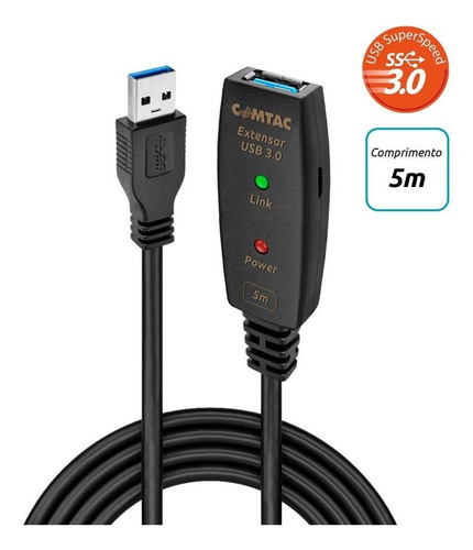 Cabo Extensor Usb 3.0 - 5m - Alta Velocidade - Comtac 9373