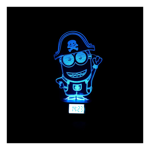 Lampara Usb Minion Pirata Base Reloj