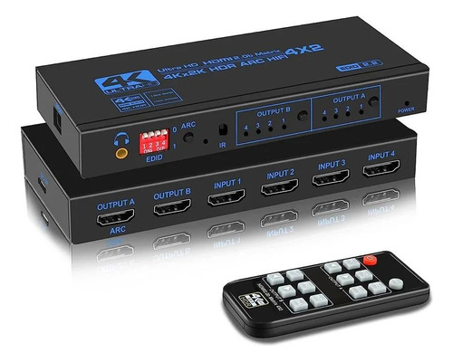 Matrix Hdmi 4x2 Switch Splitter Conmutador 4k 4x2