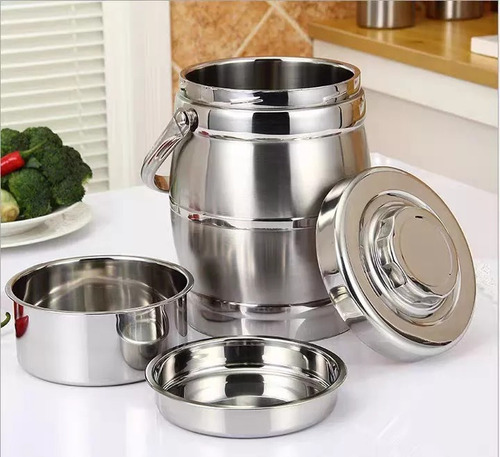 Vianda Térmica De Acero Lunchera 3 Compartimientos 1,6 Lts