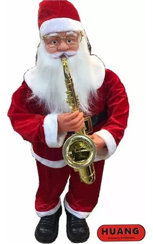 Papai Noel Musical Com Saxofone Bivolt - 1,20 Metros Global