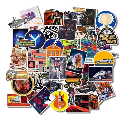 Back To Future Volver Al Futuro 50 Stickers Pvc Vs Agua