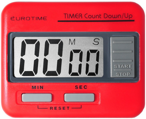 Reloj Timer Profesional Eurotime Rojo 27/086-07 C/ Iman