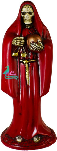 Santa Muerte Roja 22 Cm , Curada Ritualizada Protección Amor