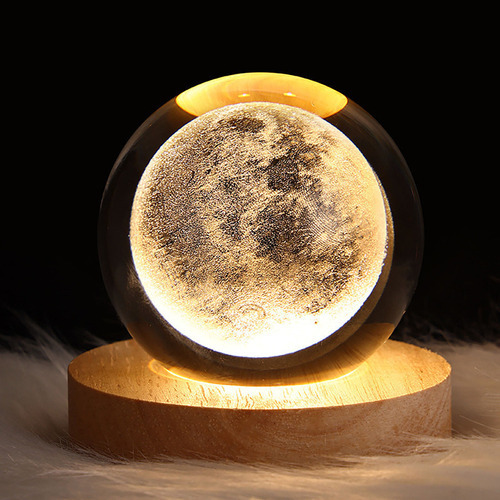 Candeeiro De Mesa Lua Brilhante Bola Cristal Luzes Noturnas Cor Da Estrutura Luna