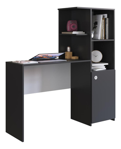 Escrivaninha/mesa Escritório Com 1 Porta Multimóveis Cr25233 Cor Preto