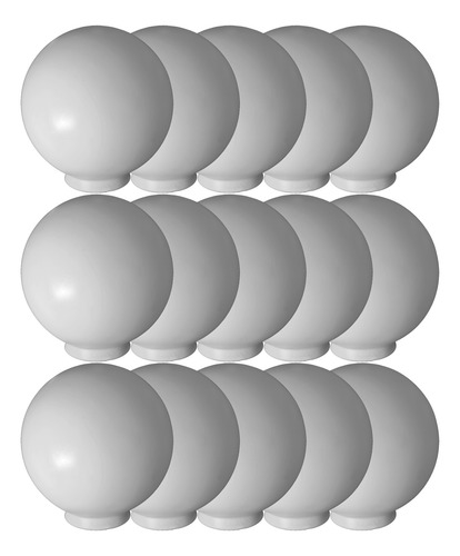 Globo Plástico P/ Poste, Boca 15cm, Alt 30cm - Kit 15 Peças