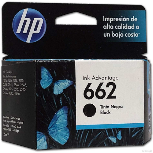 Cartucho Tinta Hp 662 Negro Cz103al Original 1515 3545 4646