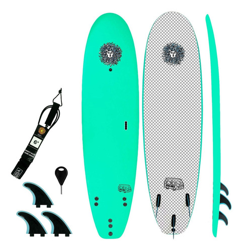 Tabla De Surf Kona Malibu Aqua 2,13 M Para