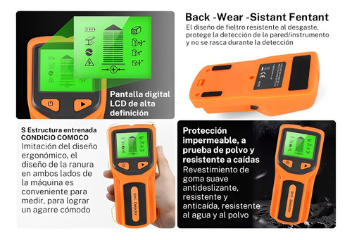 Detector De Metales Gomita Modelo Pared Lcd 9v