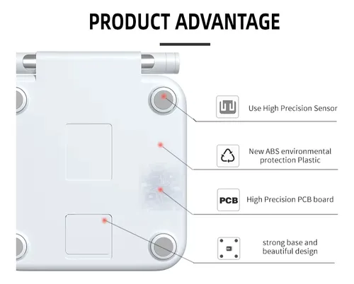 Bascula Balanza Pesa Digital Inteligent Bluetooth 8 Sensores