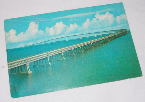 Cartão Postal Circulado Chesapeake Bay Bridge Mariland Eua