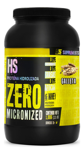 Proteína Whey Hidrolizada Zero Hs 1 Kg Sabores Hiper Sport Galleta