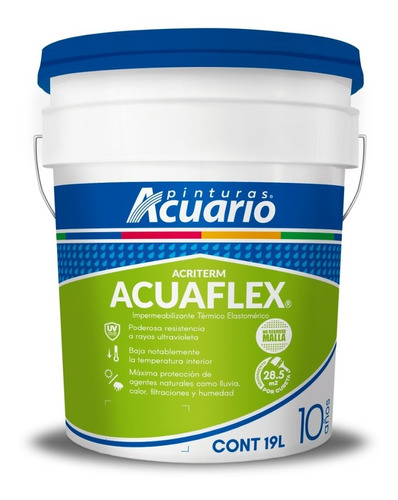 Impermeabilizante Térmico Elastomérico Acuaflex 10 Años 19lt